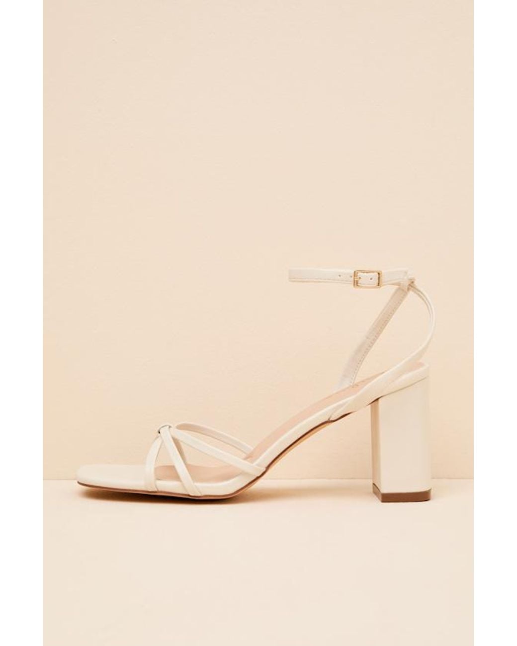 Lulus Natural Larkin Bone Ankle Strap High Heel Sandals