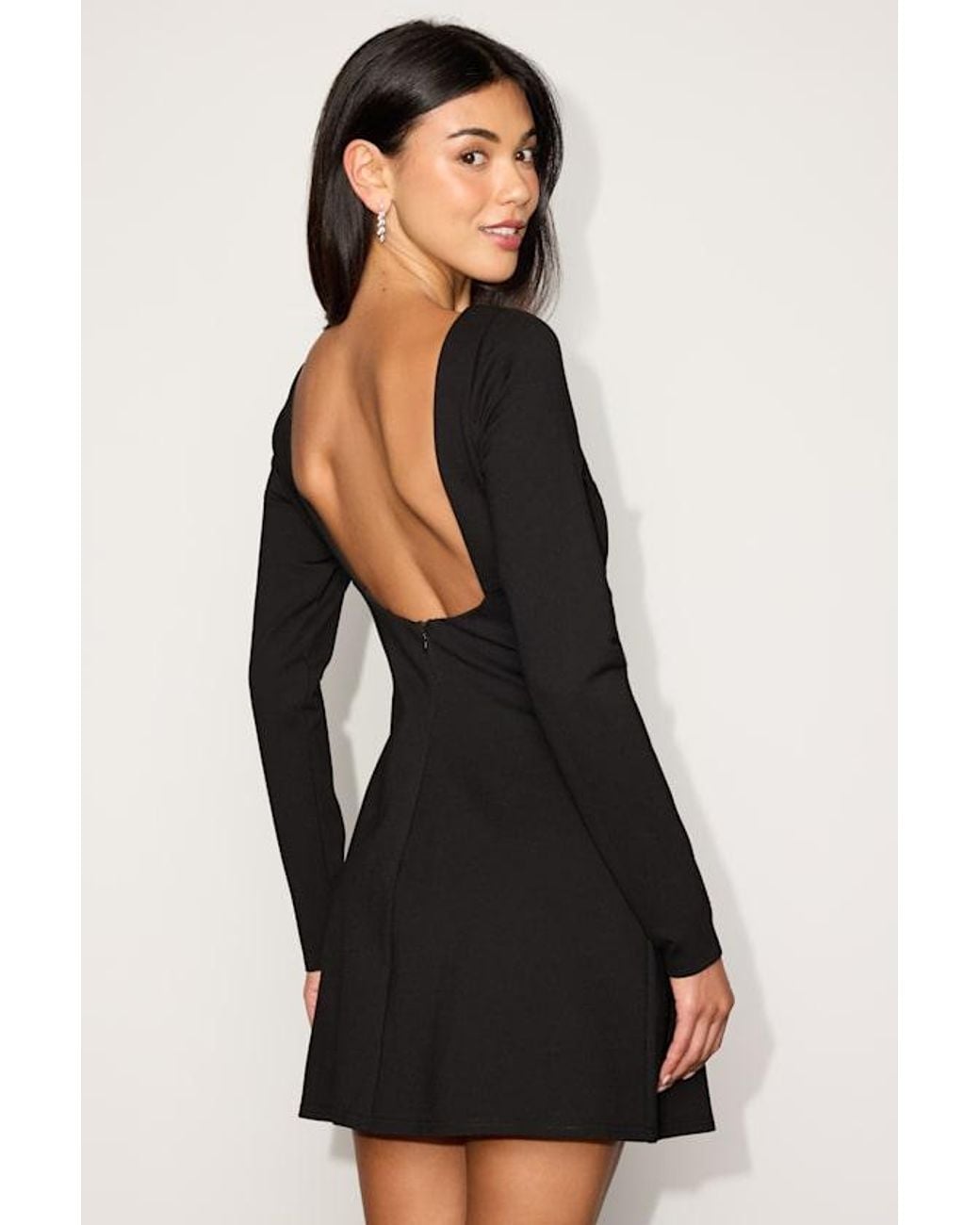 Lulus Black Aldith Ponte Knit Long Sleeve Mini Dress