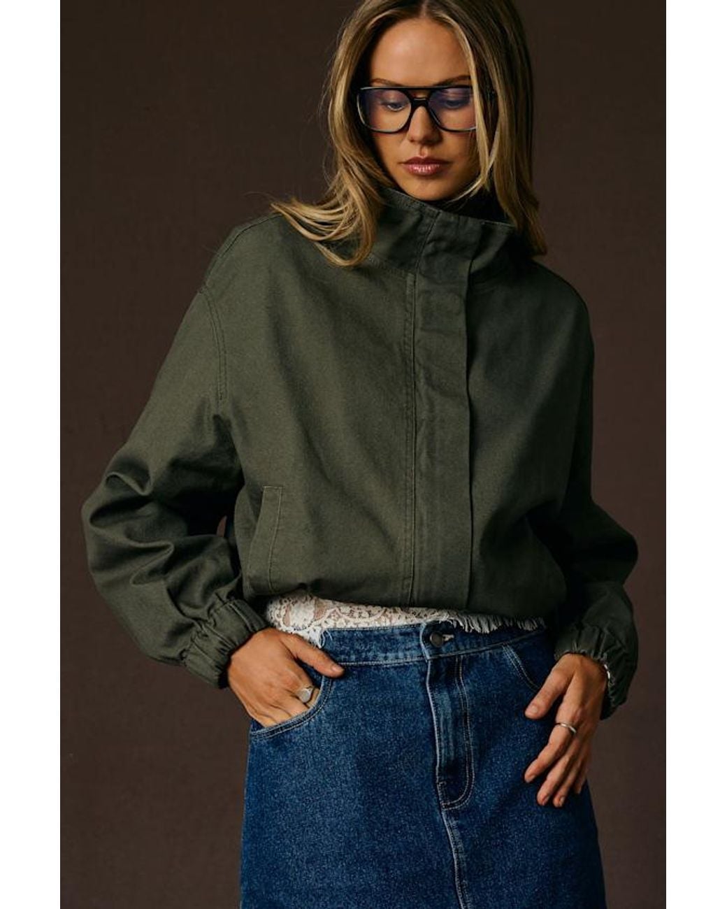 Lulus Green Malena Dark Zip-Up Jacket