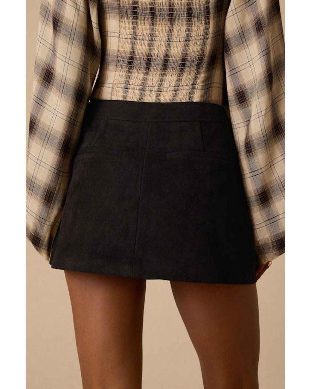 Lulus Black Nicolette Suede Skort