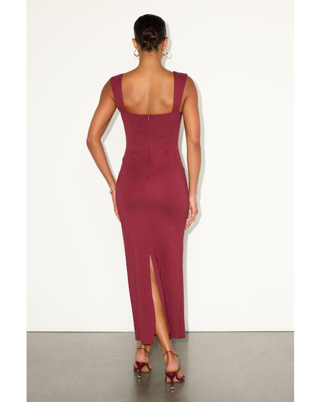 Lulus Red Samai Cap Sleeve Bodycon Midi Dress