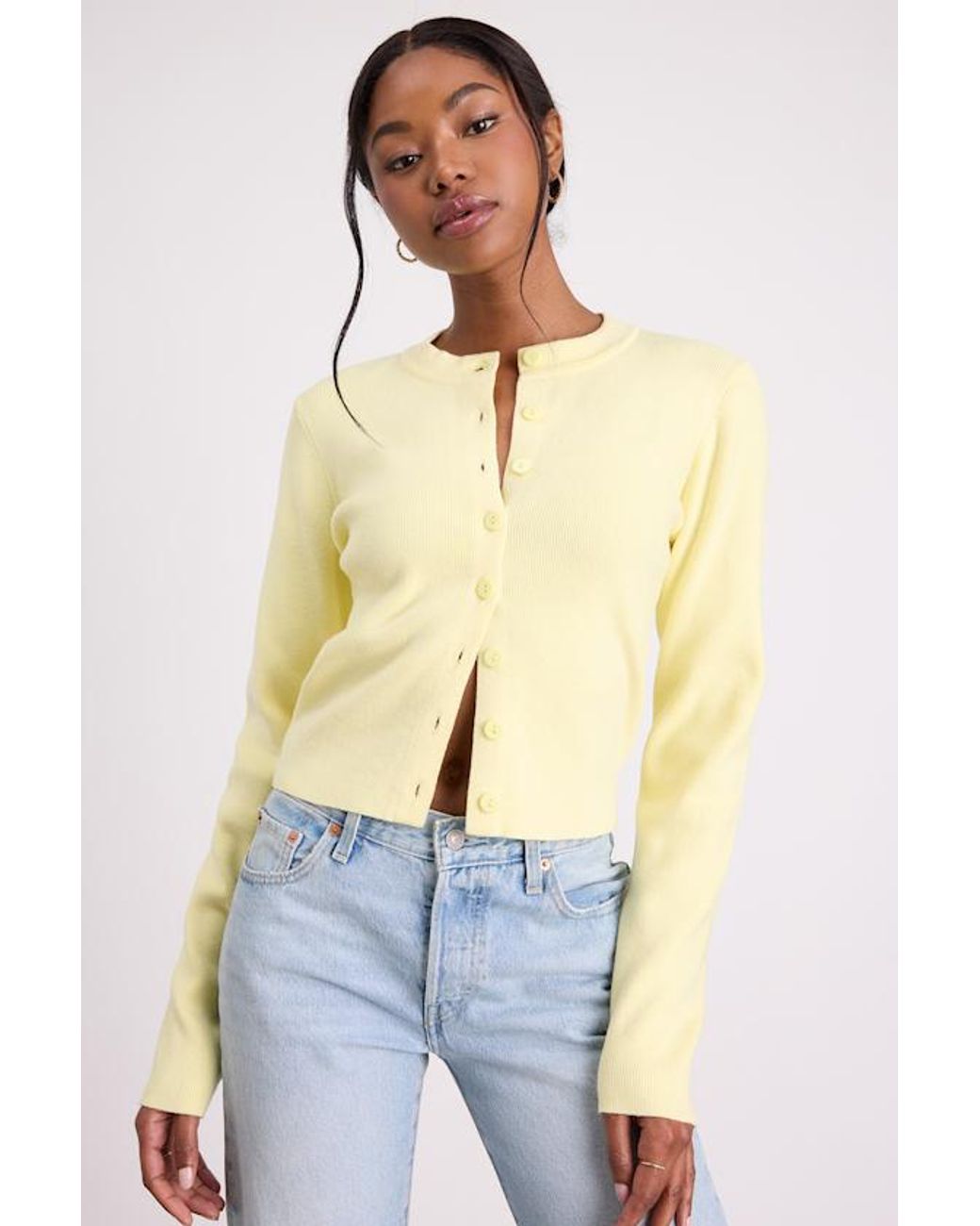Lulus Blue Araya Button-Up Cardigan
