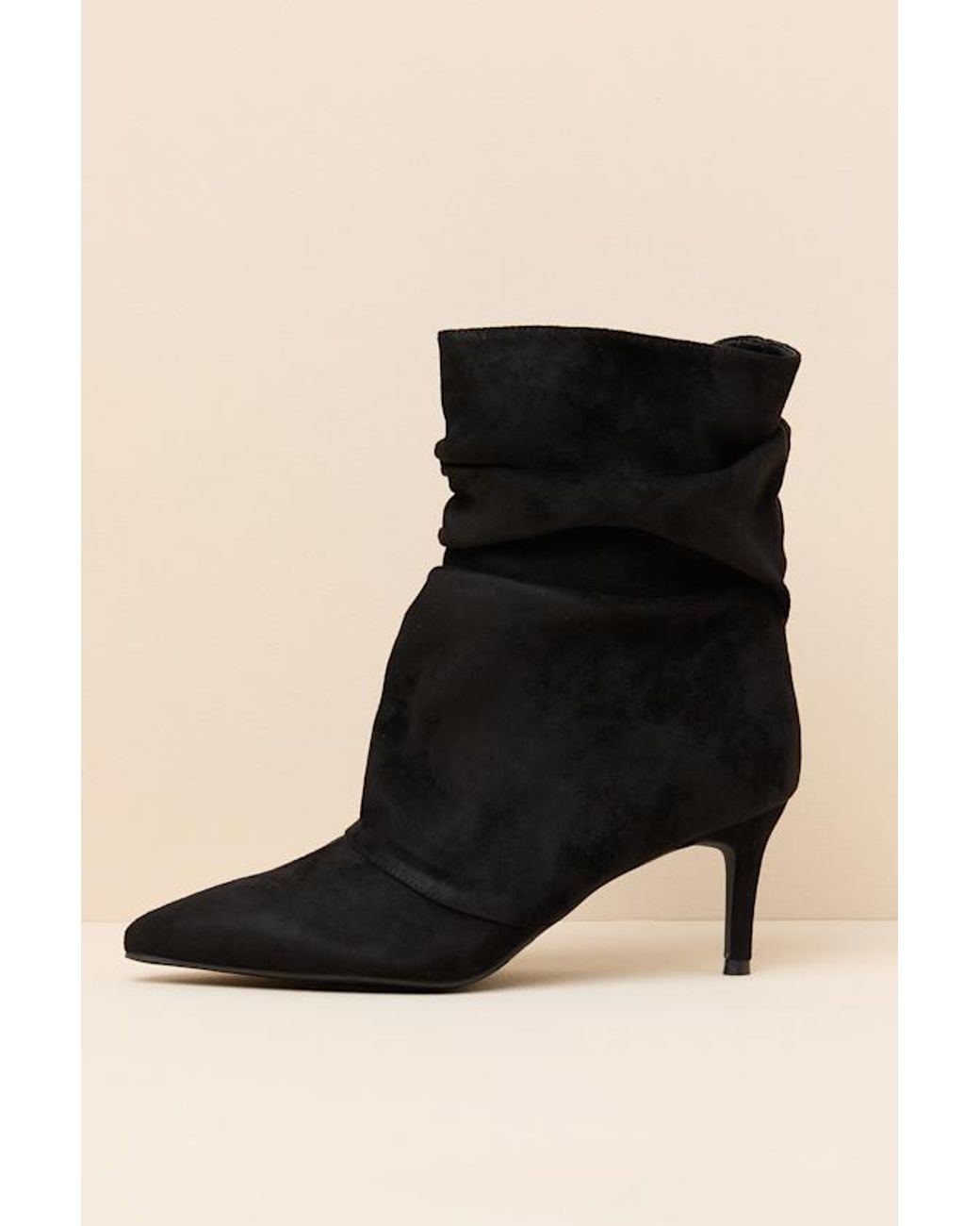 Lulus Black Randy Suede Ruched Ankle Booties