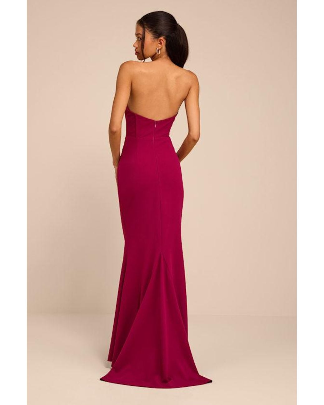Lulus Red Laney Dark Strapless Corset Maxi Dress