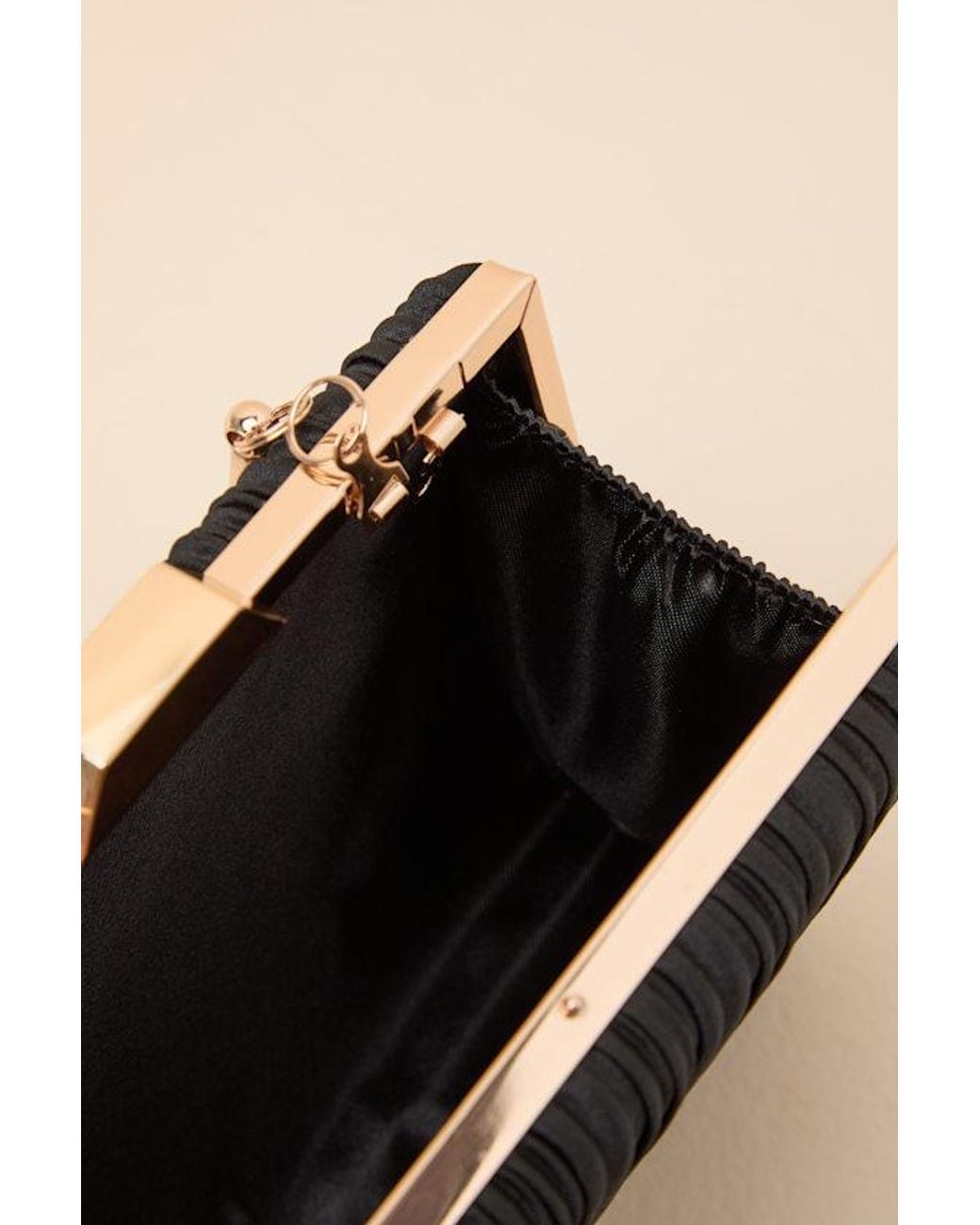 Lulus Black Ezra Pleated Crossbody Clutch