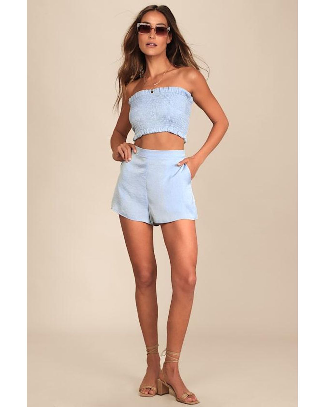 Lulus White Extra Love Satin High-Waisted Shorts