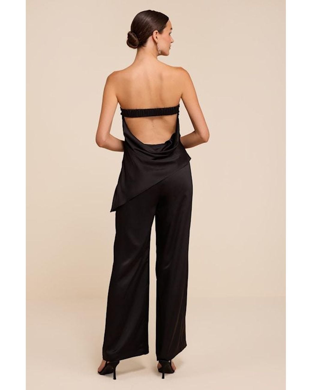 Lulus Black Zettie Organza Asymmetrical Jumpsuit