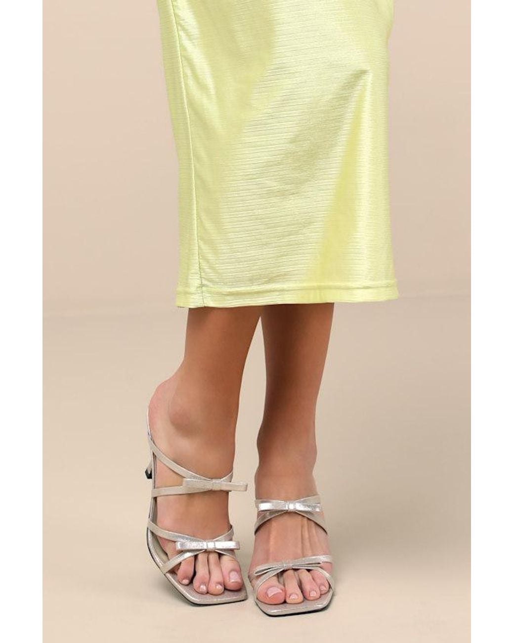 Lulus Yellow Pascaline High Heel Slide Sandals