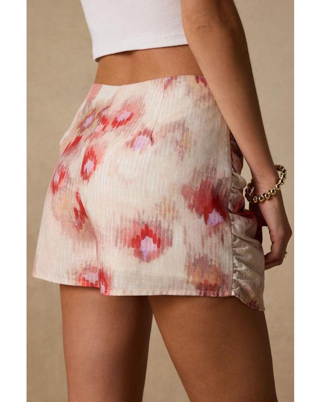 Lulus Brown Komi Multi Print Wrap Skort