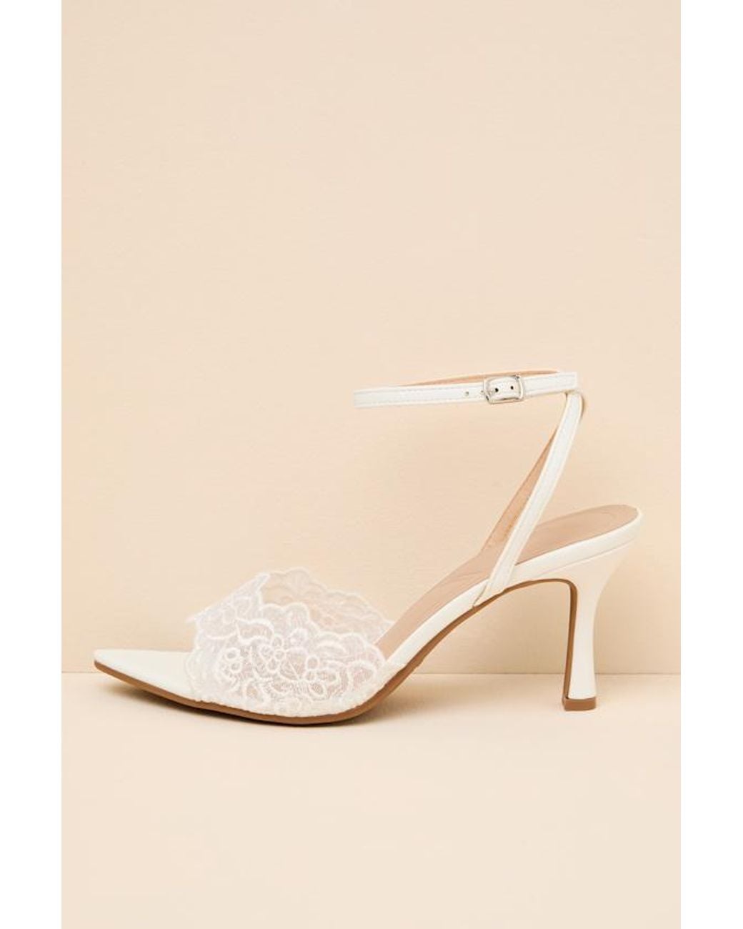 Lulus Natural Regatta Lace Ankle Strap High Heel Sandals