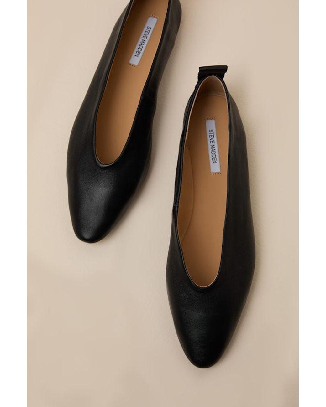 Steve Madden Natural Swanky Leather Ballet Flats