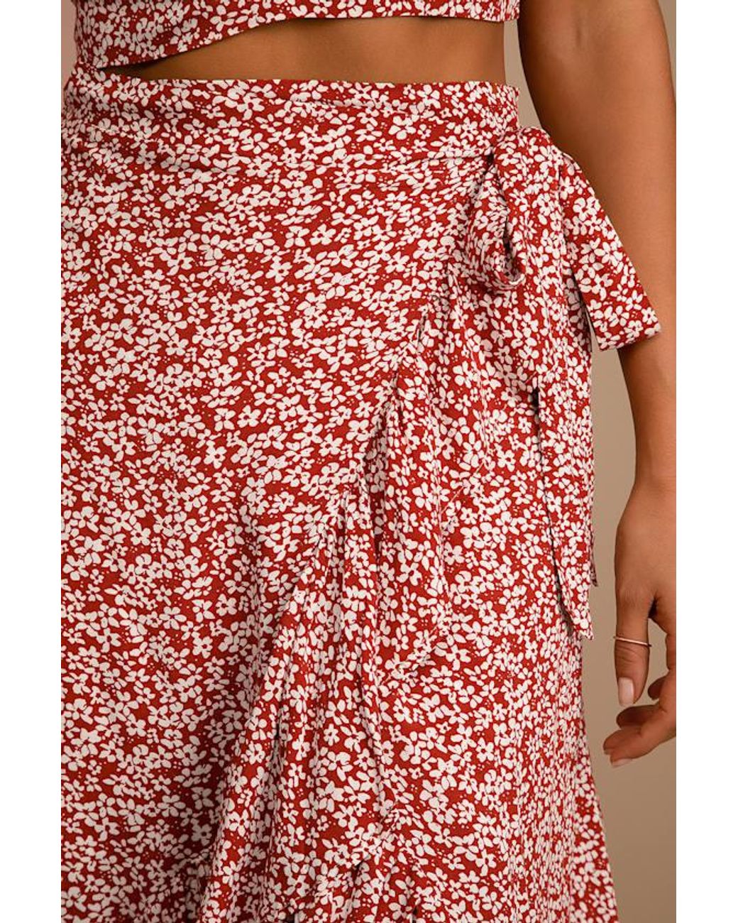 Lulus Brown Summer Romance Floral Print Two-Piece Midi Dress