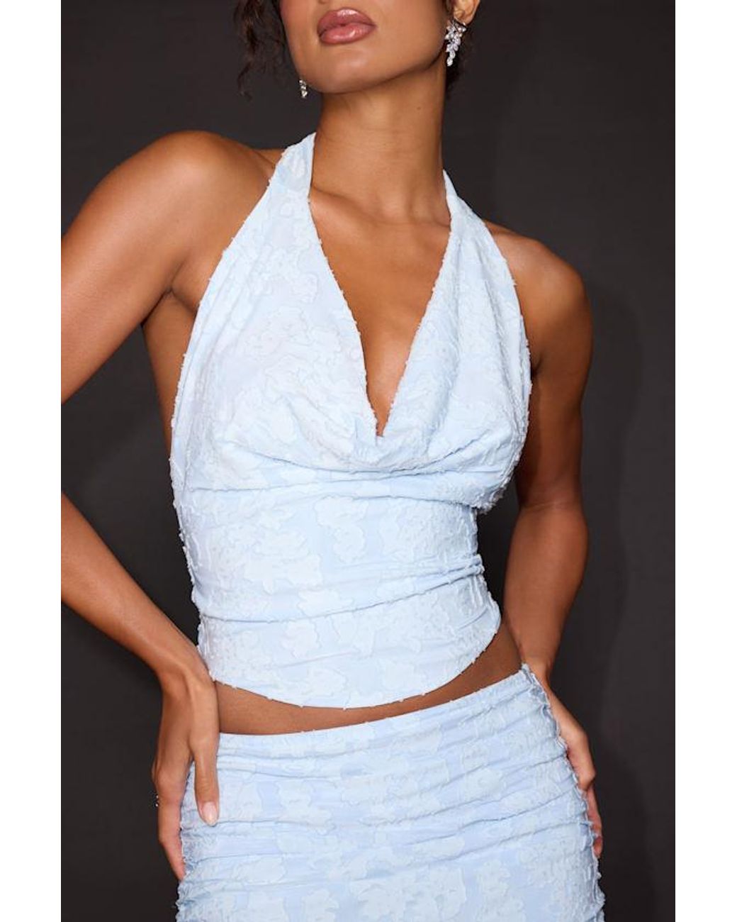 Lulus Blue Lyta Floral Jacquard Two-Piece Midi Dress