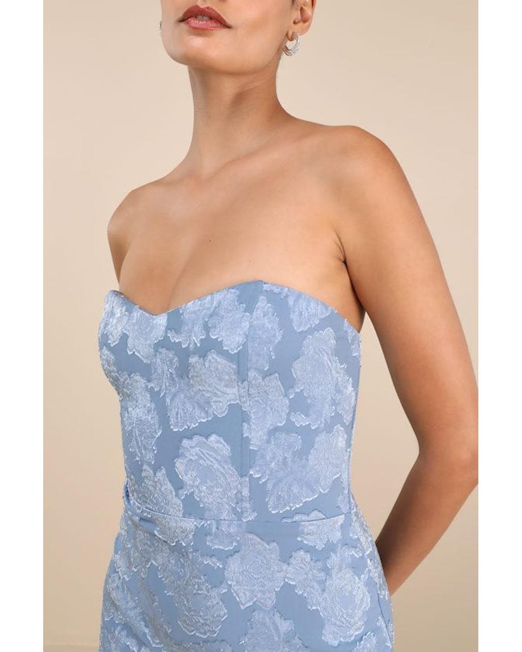 Lulus Mabriella Floral Burnout Ruffled Maxi Dress in Blue | Lyst