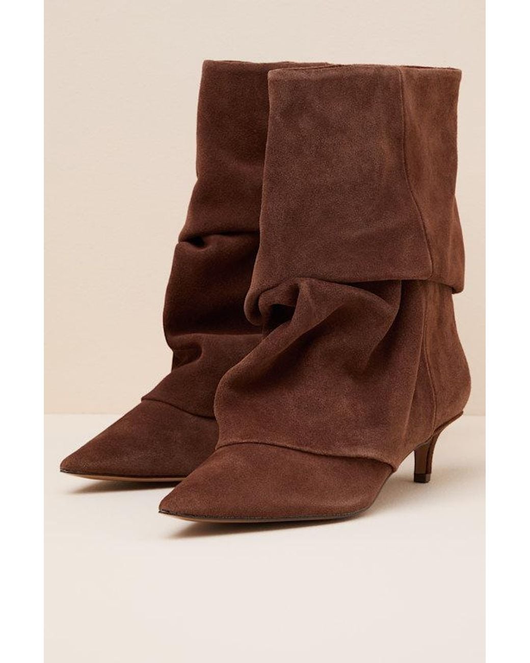 Steve Madden Brown Lennox Umber Suede Fold-Over Boots