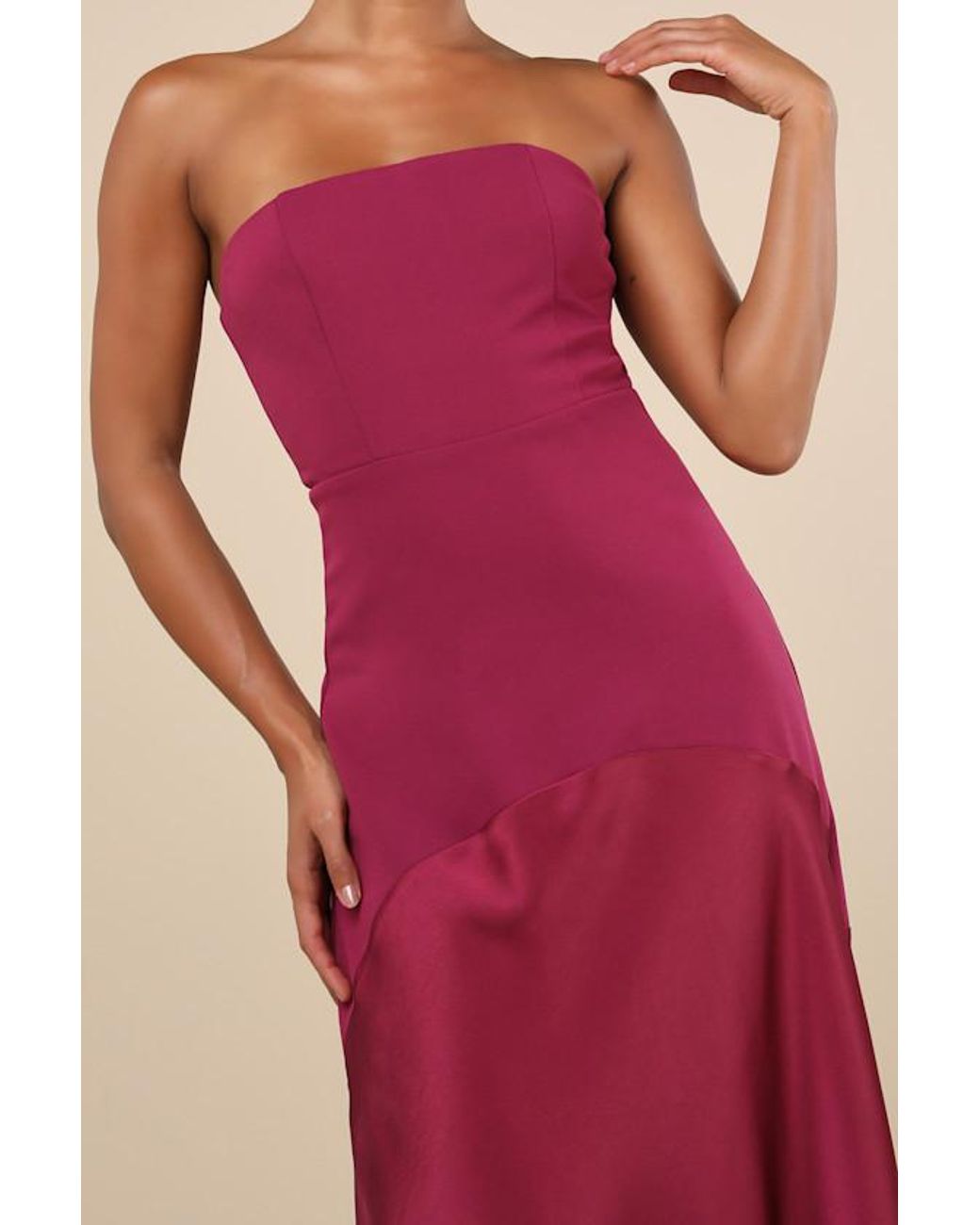 Lulus Red Compelling Style Strapless A-Line Maxi Dress