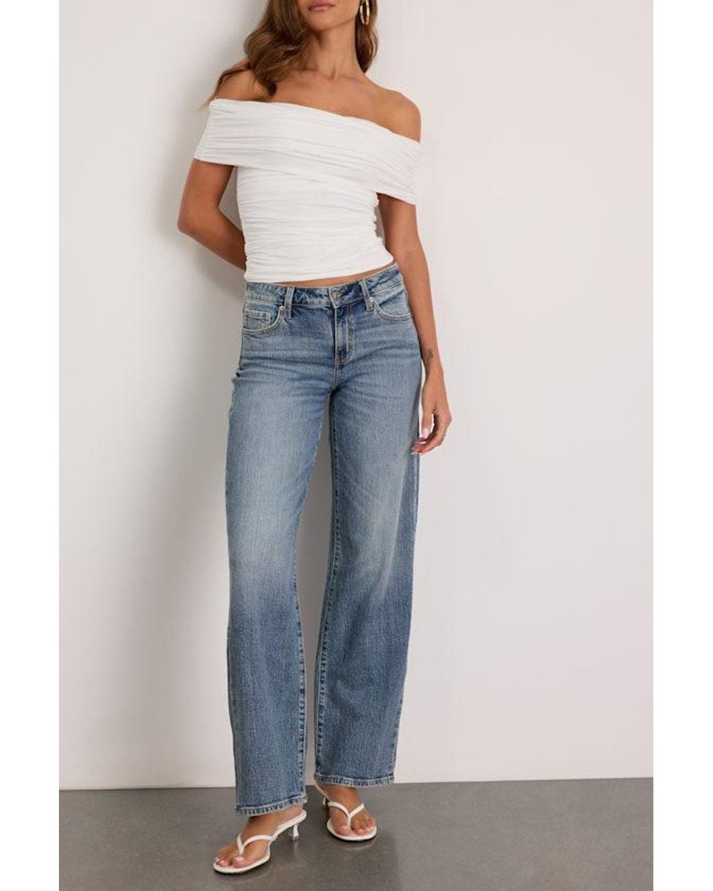 Daze Denim Blue Keeper Medium Wash Low-Rise Straight Jeans