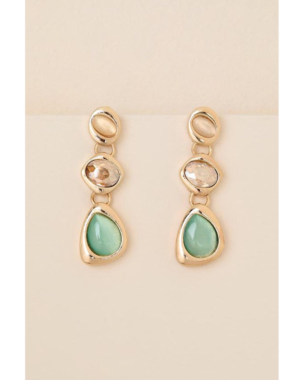 Lulus Natural Pomella Stone Drop Earrings