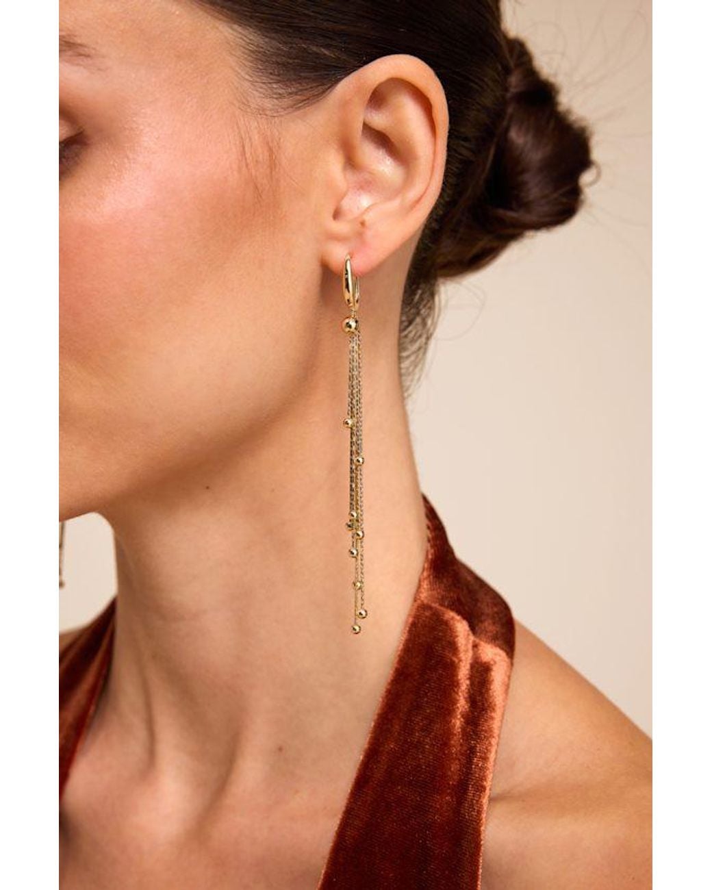Lulus Brown Svetlana Chain Earrings