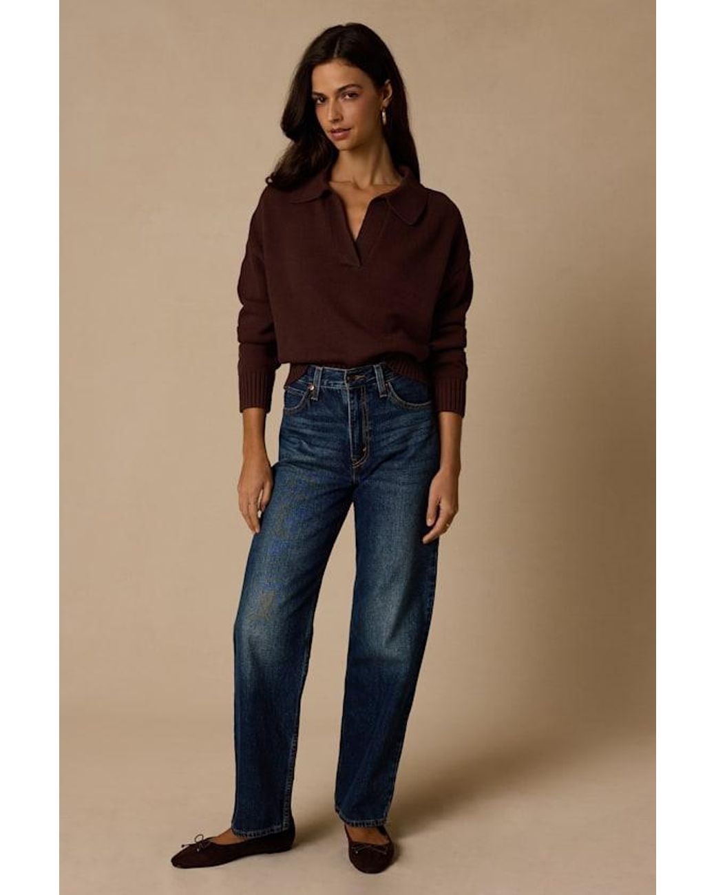 Lulus Brown Cozy Forecast Dark Collared Pullover Sweater
