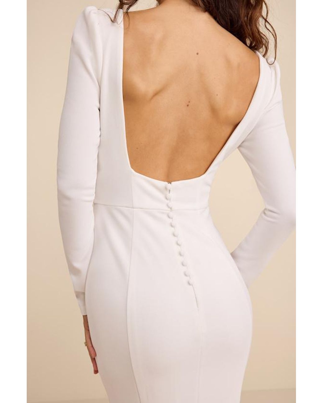 Lulus Natural Jilla Backless Long Sleeve Maxi Dress