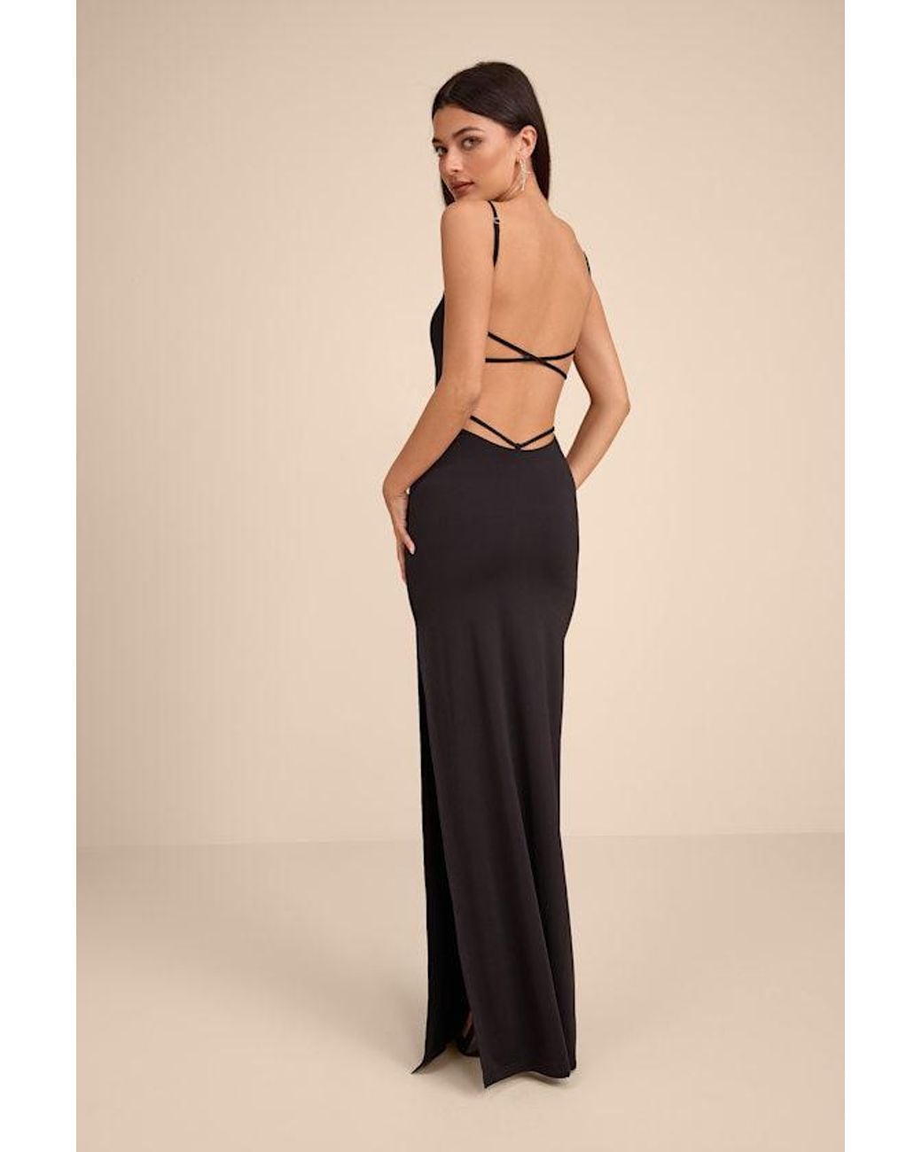 Lulus Natural Carys Strappy Column Maxi Dress