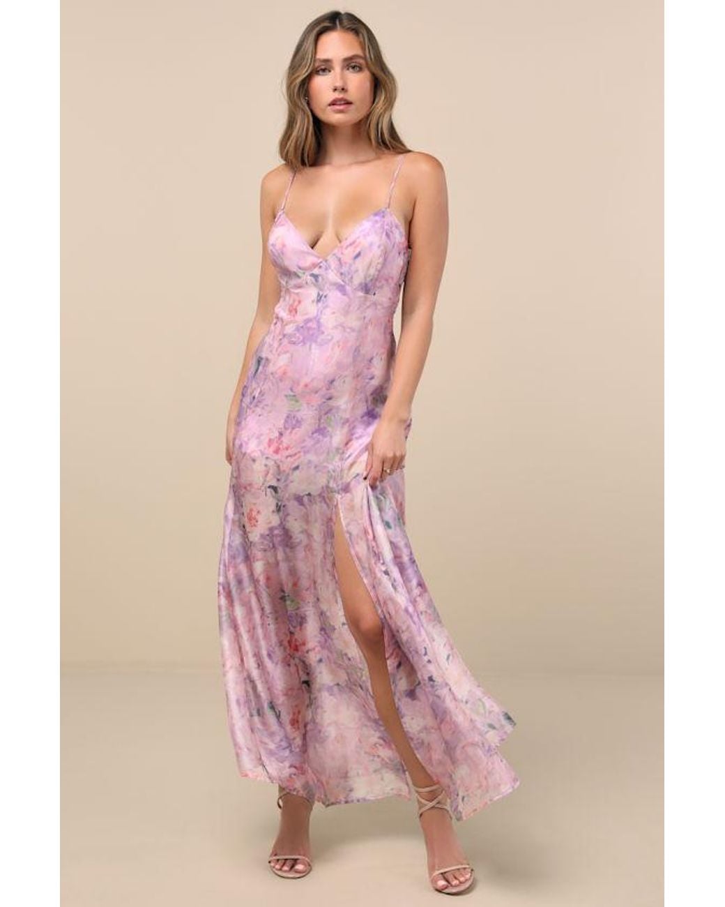 sachin and babi light blue dress Lulus Damani Floral Backless Maxi Dress in Pink