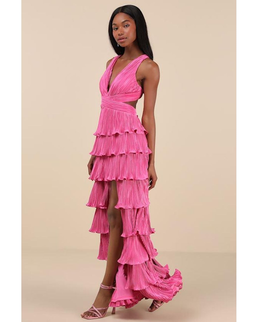 chinese dress ladies Floral Print V Neck Pleated Tiered Maxi Dress  Cultured Cloths Apparel &  Accessories