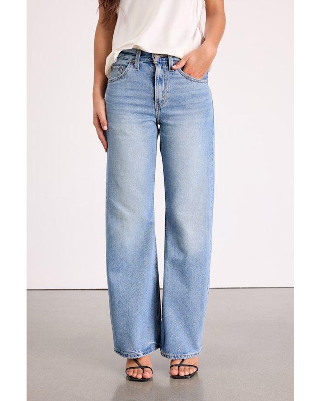 Levi's Blue Loose Boot Medium Wash Mid-Rise Jeans