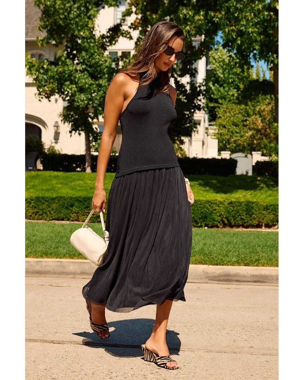 Lulus Natural Drusilla Drop Waist Midi Dress
