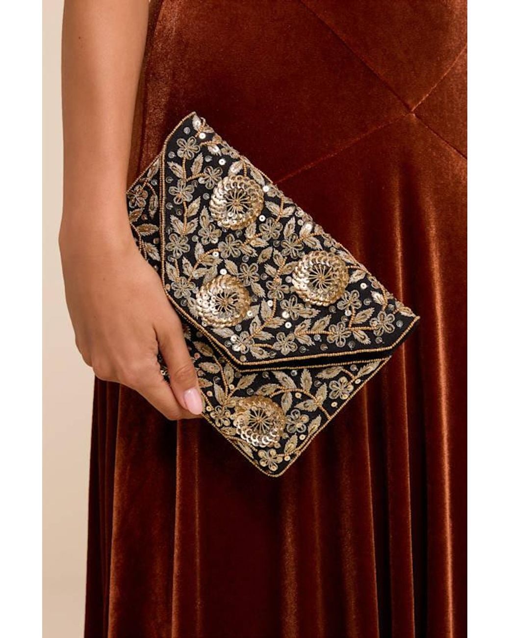 Lulus Evening Plans Embroidered Clutch