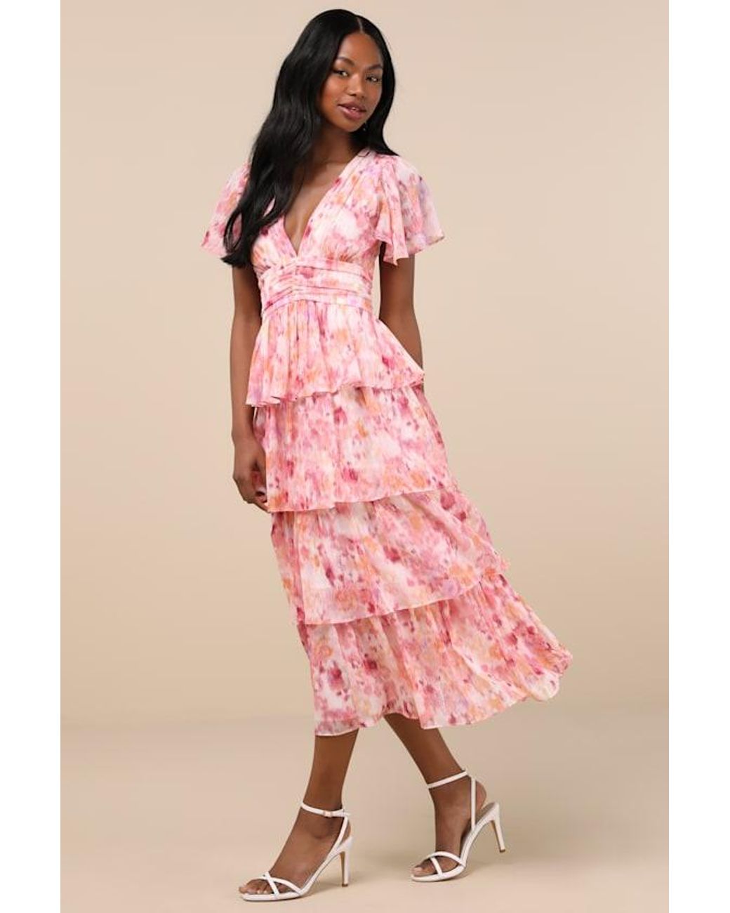 chinese dress ladies Madeline in Pink Casual Midi Everyday Dress – Ivy City Co