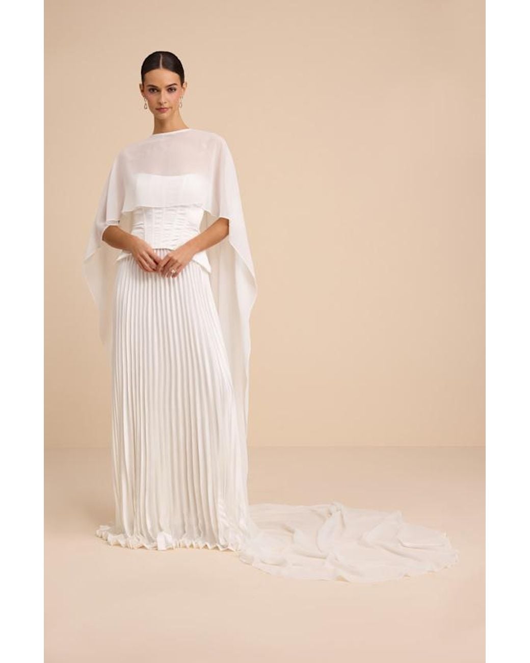 Lulus Natural Dynora Chiffon Veil Cape