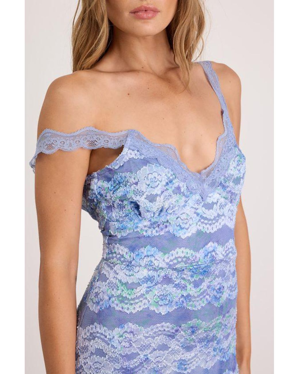 Lulus Blue Brienne Periwinkle Lace Midi Dress
