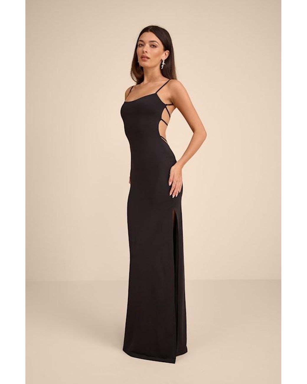 Lulus Natural Carys Strappy Column Maxi Dress