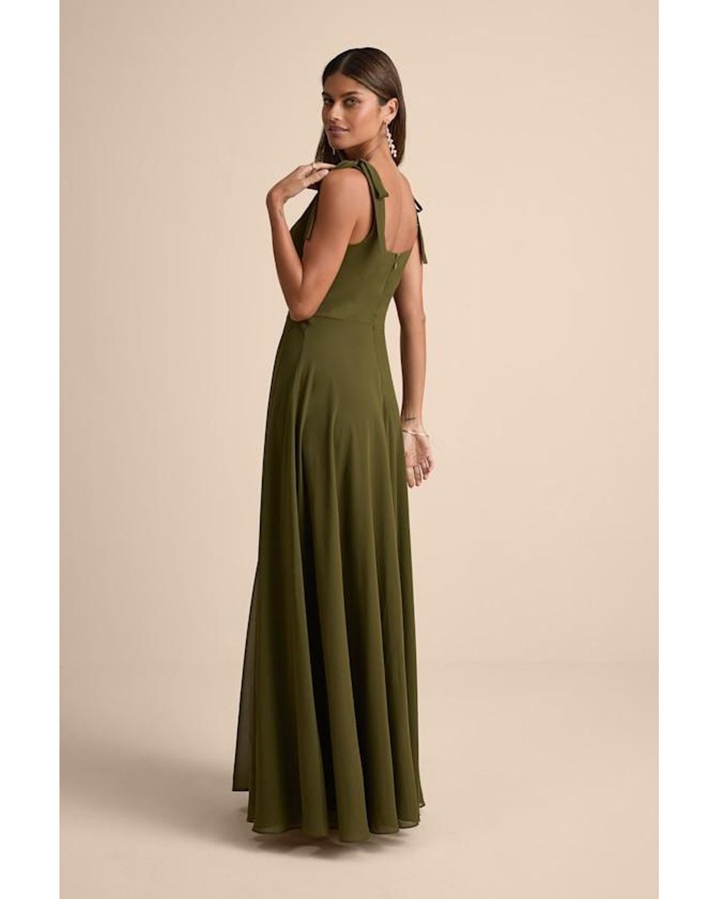 Lulus Green Love Me Forever Square Neck Maxi Dress