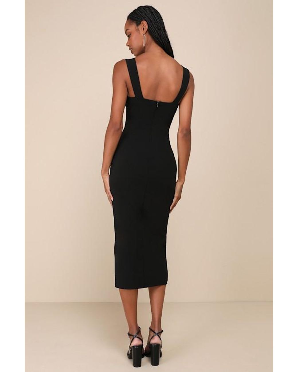 Lulus Natural Always Beautiful Sleeveless Tulip Midi Dress