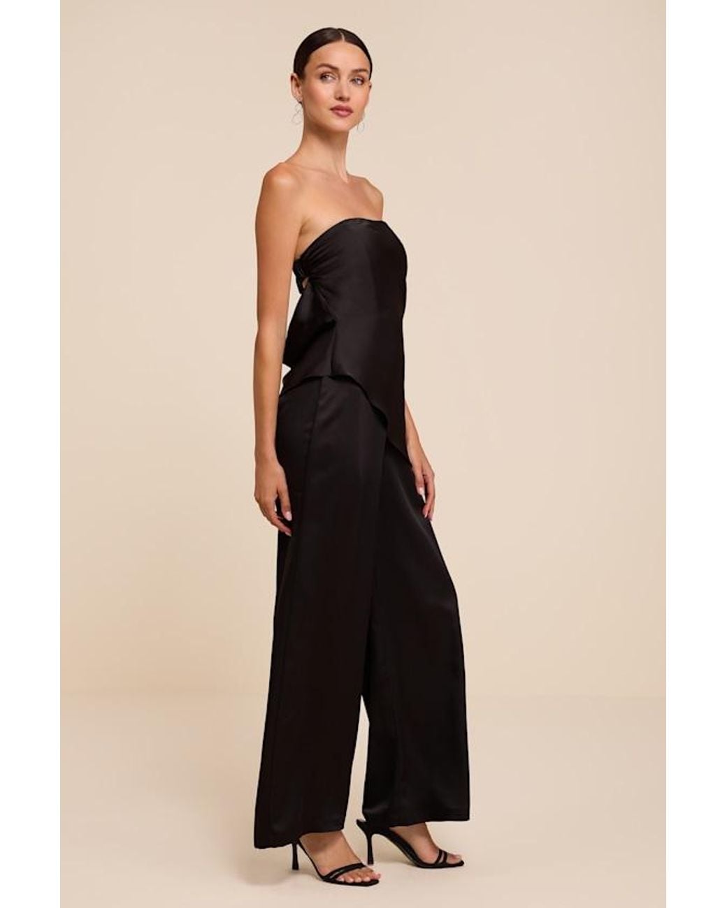 Lulus Black Zettie Organza Asymmetrical Jumpsuit