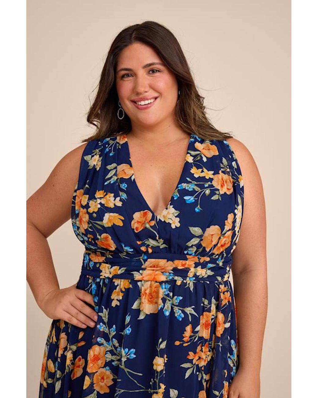 Lulus Blue Heavenly Hues Floral Maxi Dress