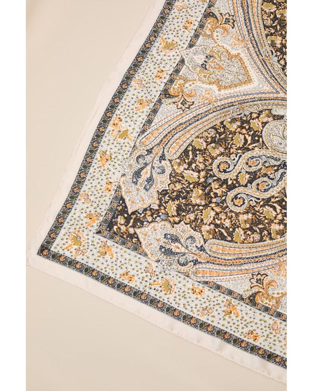 Lulus Natural Joy Multi Paisley Satin Scarf