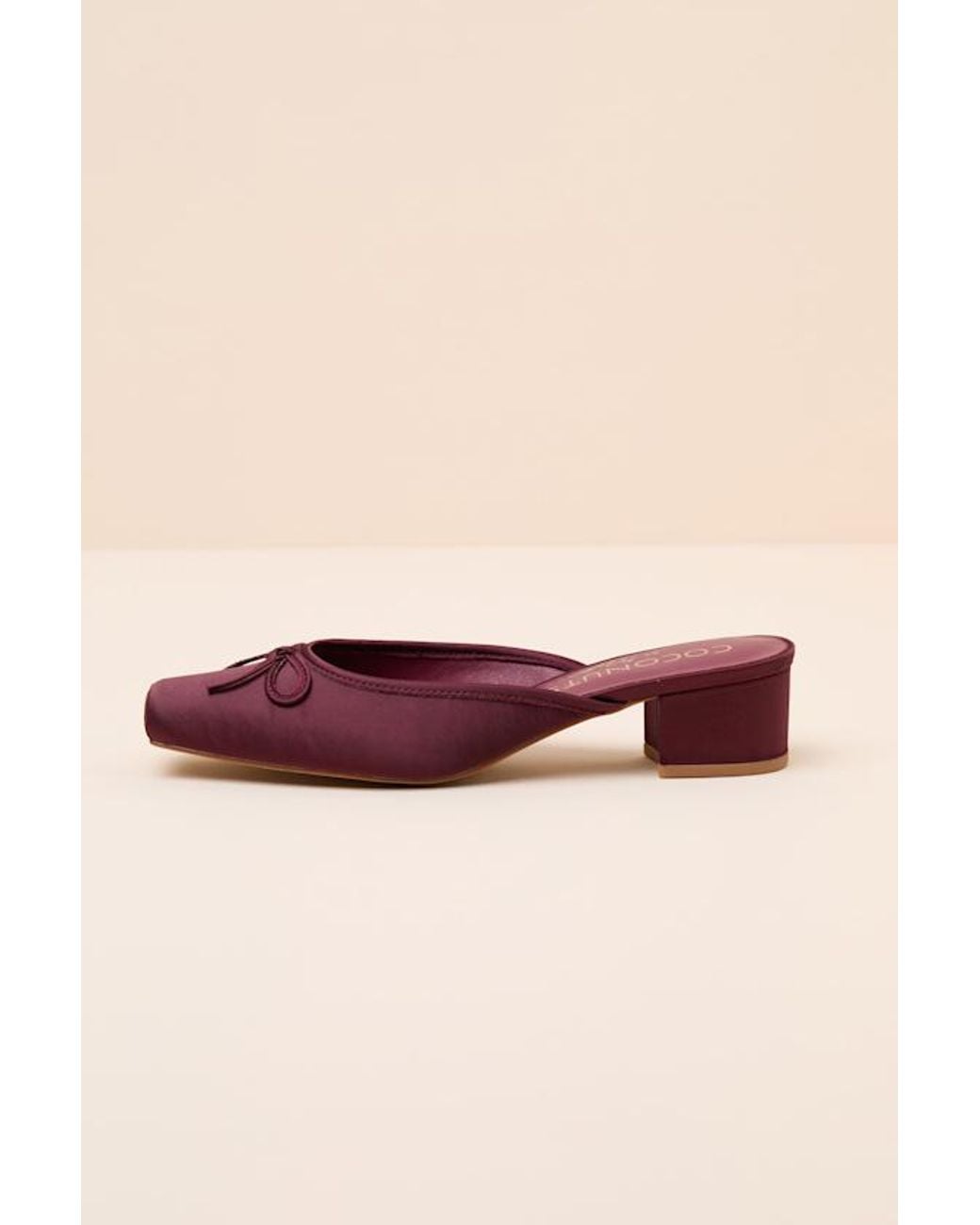 Matisse Natural Geneva Fig Satin Low-Heel Mule Pumps