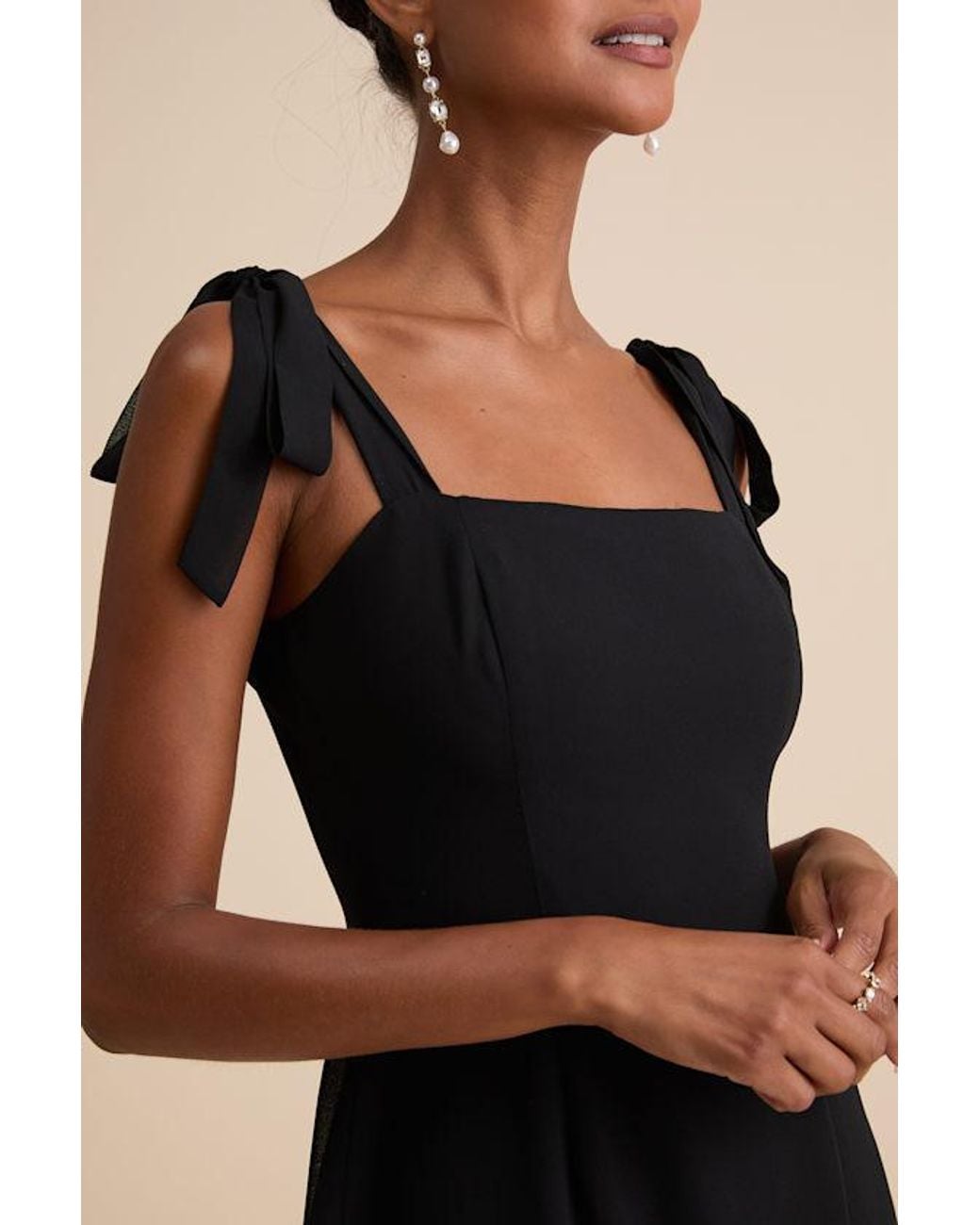 Lulus Natural Tamryn Asymmetrical Ruffled Midi Dress