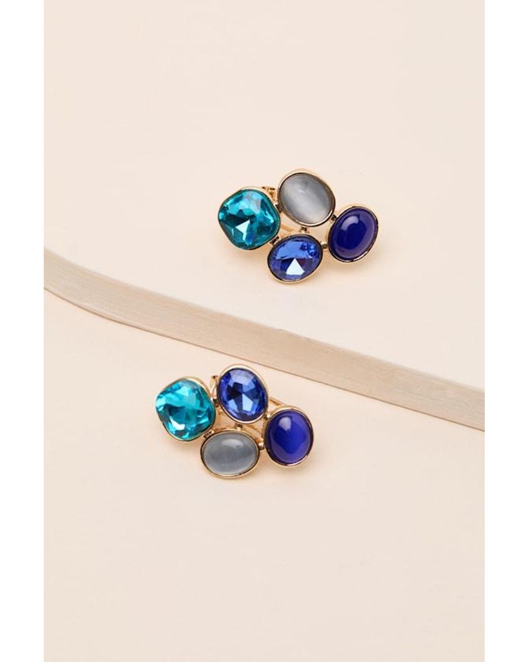 Lulus Black Naya Multi Rhinestone Statement Earrings