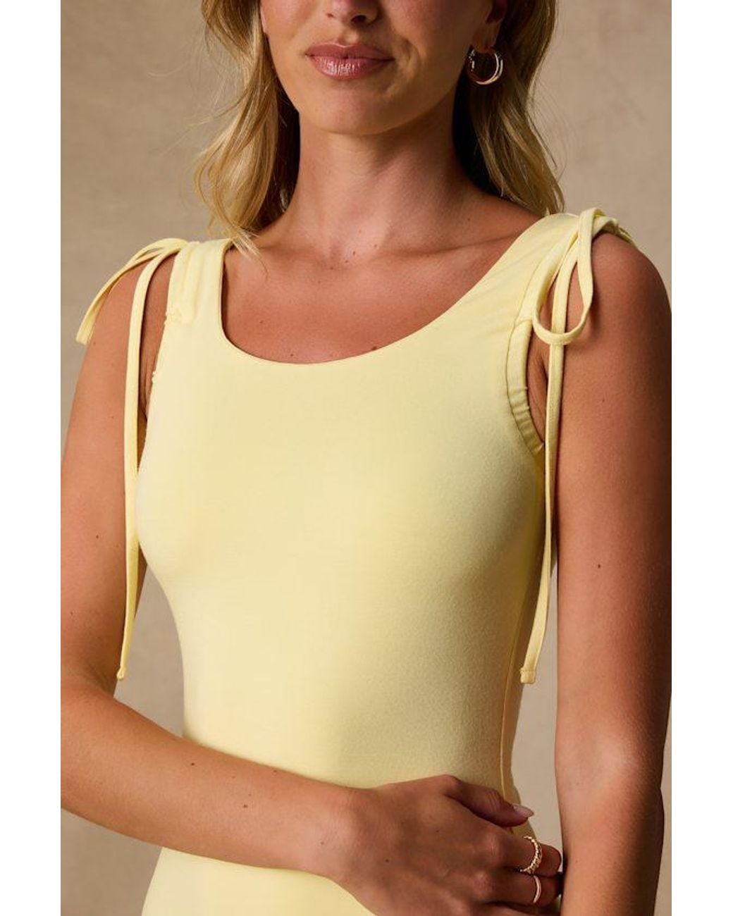 Lulus Natural Anula Pale Jersey Knit Maxi Dress
