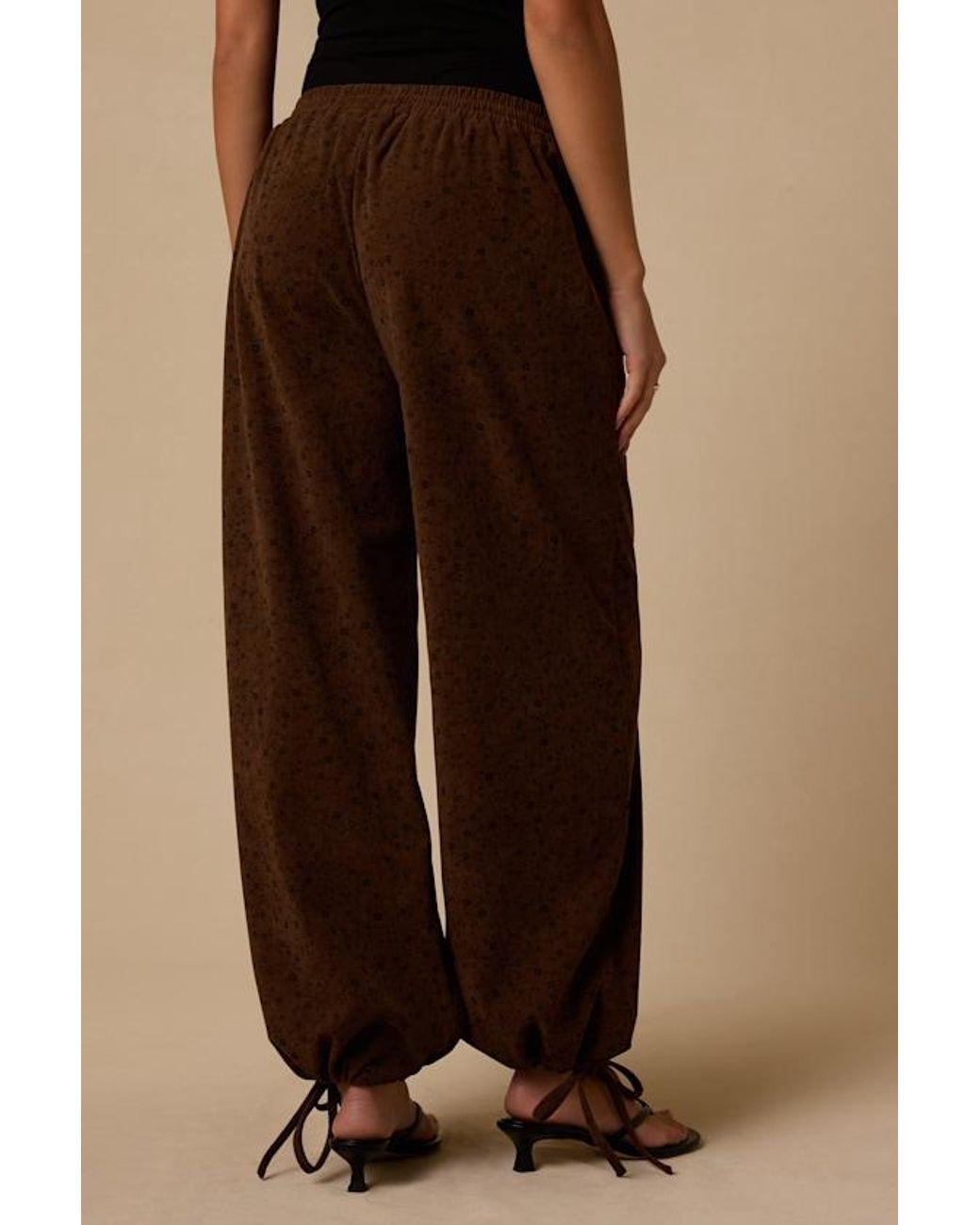 Lulus Natural Ashcraft Floral Corduroy Pants