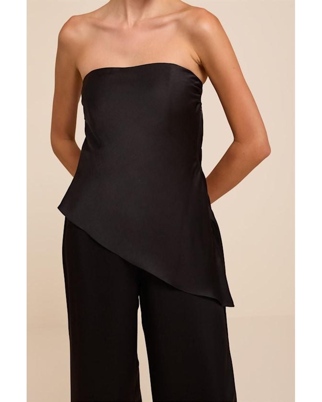 Lulus Black Zettie Organza Asymmetrical Jumpsuit