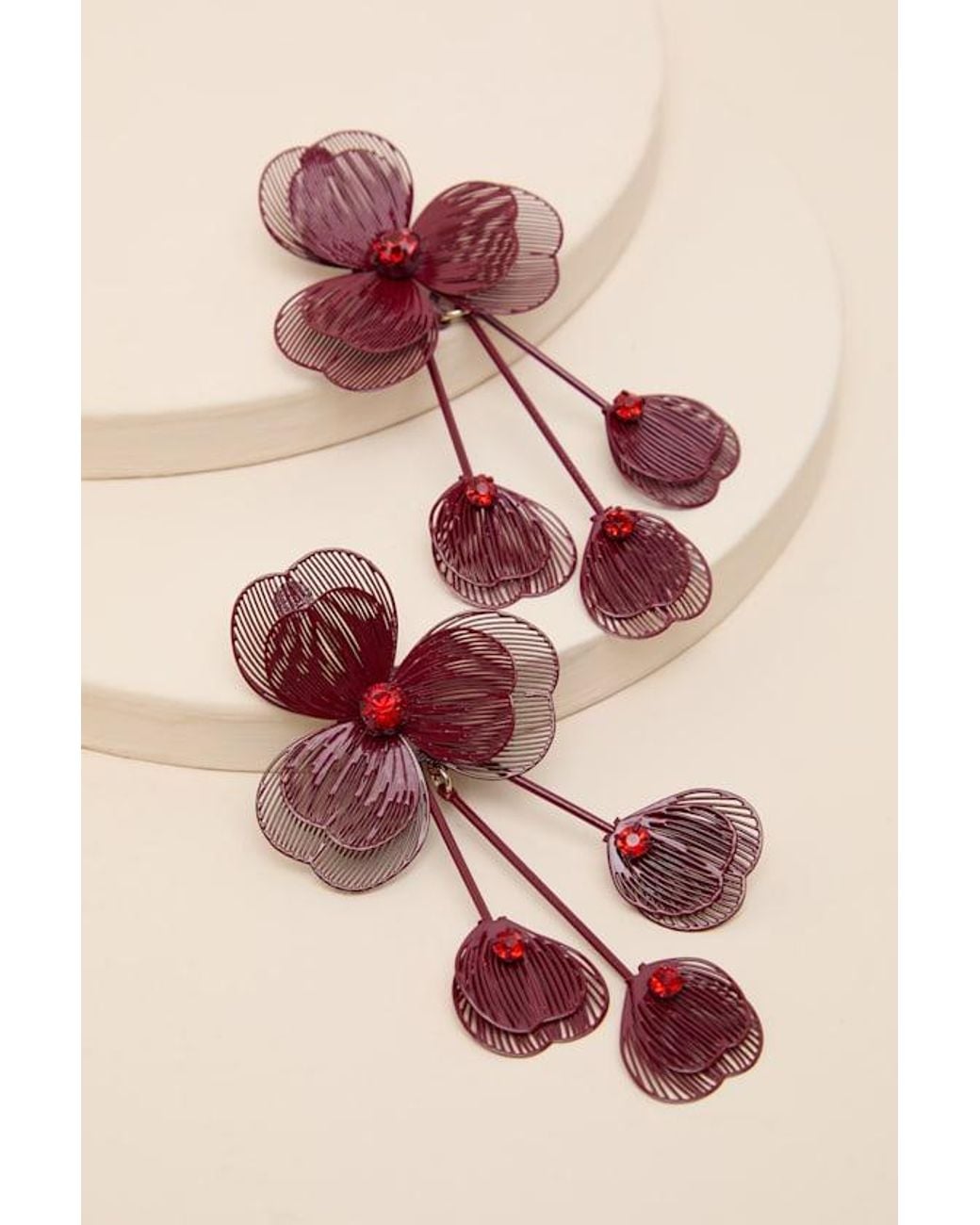 Lulus Brown Rosalina Flower Drop Earrings