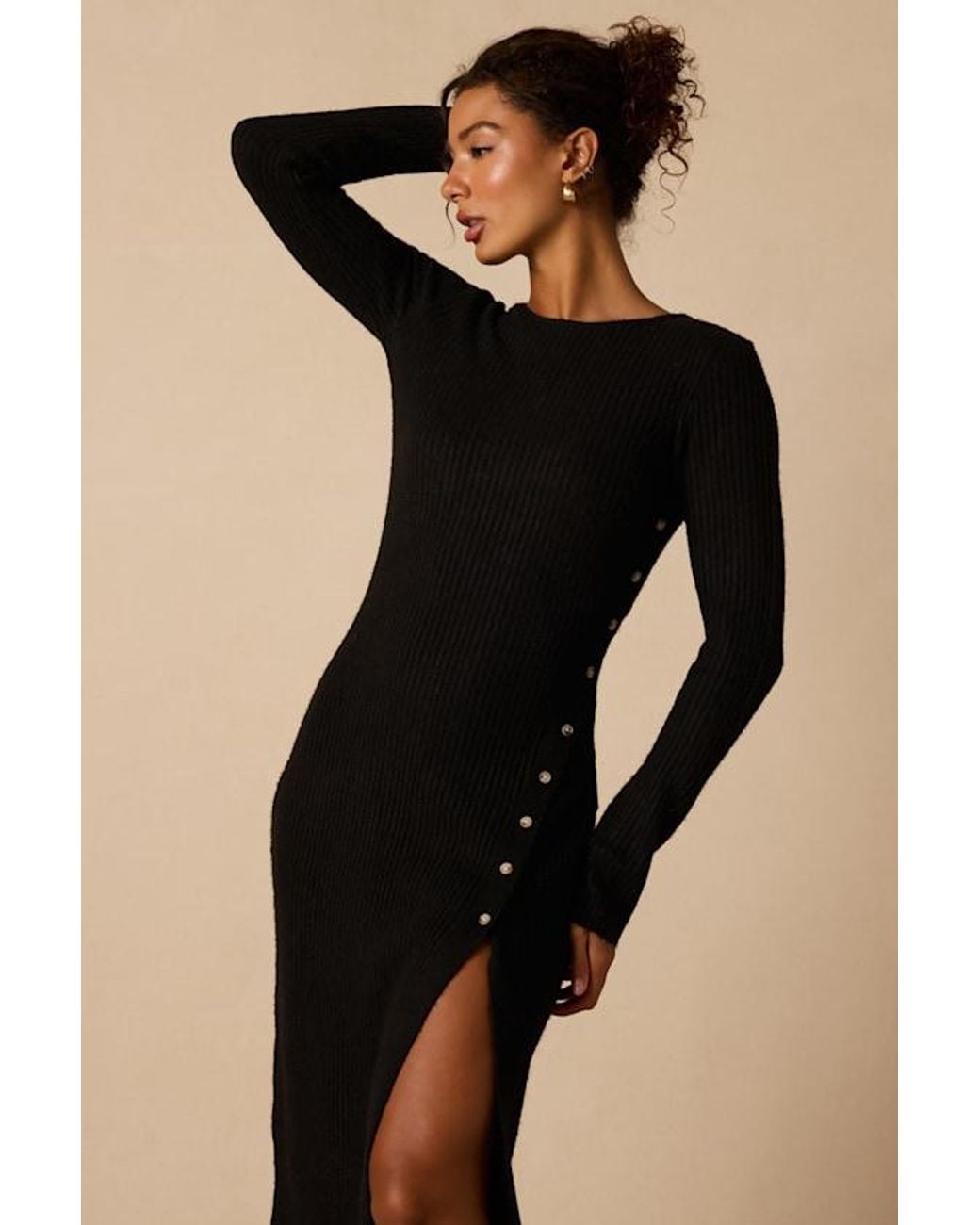 Lulus Natural Rileynn Ribbed Sweater Midi Dress