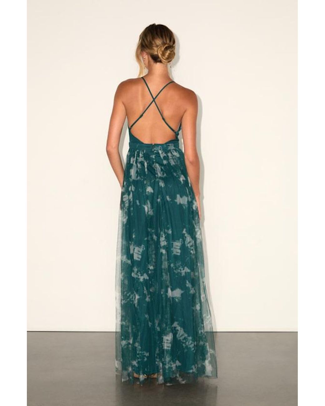 Lulus Green Elegant Moment Tie-Dye Backless Maxi Dress