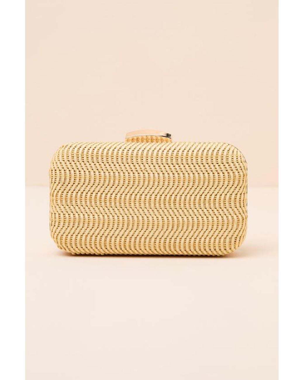 Lulus Blue Keegan Woven Chain Crossbody Clutch